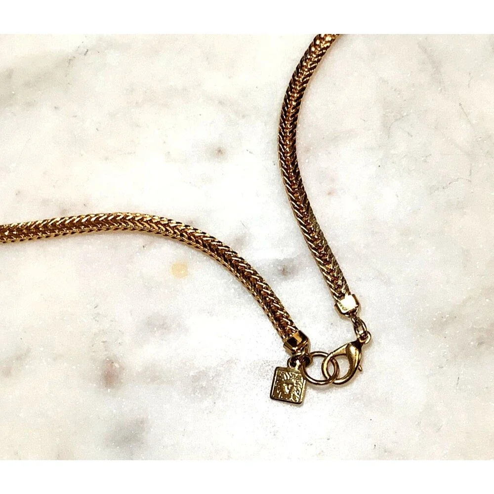 Vintage Anne Klein Necklace Heavy Foxtail Chain Long 24